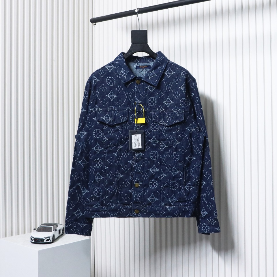 Louis Vuitton Denim Jacket With Floral Print Blue