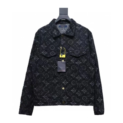 Louis Vuitton Denim Jacket With Floral Print Black 01