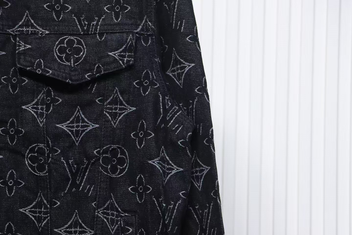 Louis Vuitton Denim Jacket With Floral Print Black