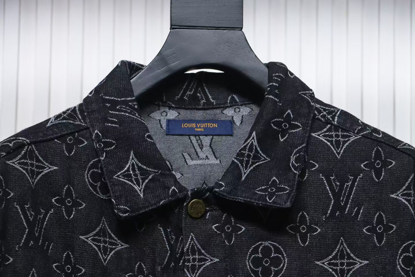 Louis Vuitton Denim Jacket With Floral Print Black