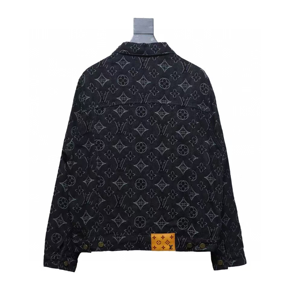 Louis Vuitton Denim Jacket With Floral Print Black