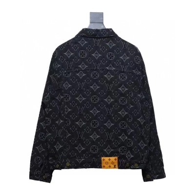 Louis Vuitton Denim Jacket With Floral Print Black 02