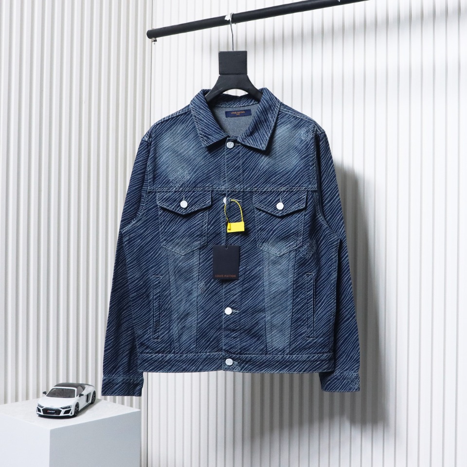 Louis Vuitton Diagonal Stripes Lettering Denim Jacket