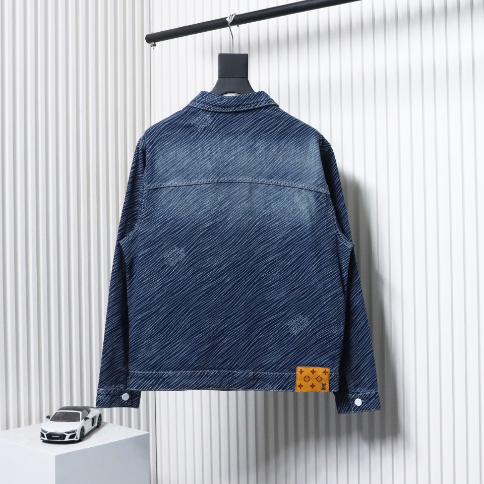 Louis Vuitton Diagonal Stripes Lettering Denim Jacket