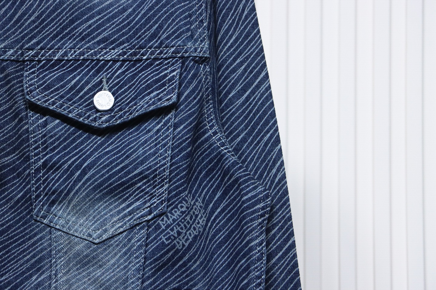 Louis Vuitton Diagonal Stripes Lettering Denim Jacket