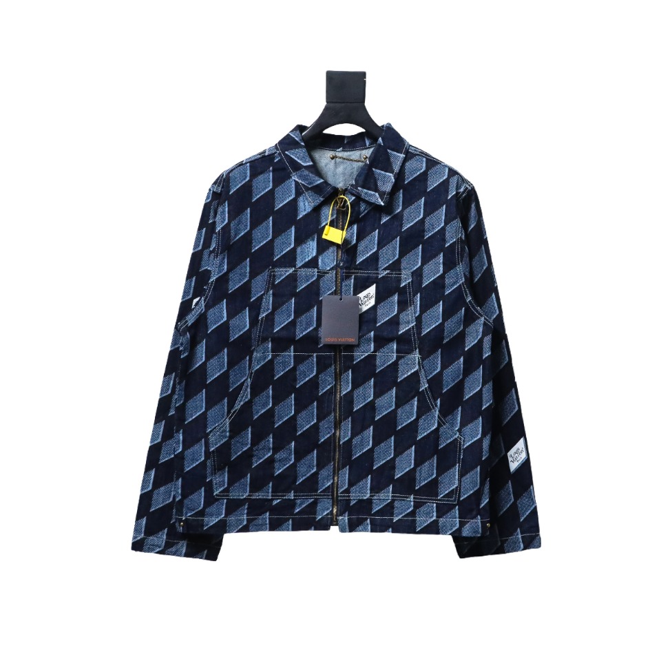 Louis Vuitton Diamond Print Denim Jacket
