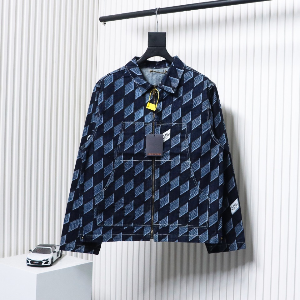 Louis Vuitton Diamond Print Denim Jacket