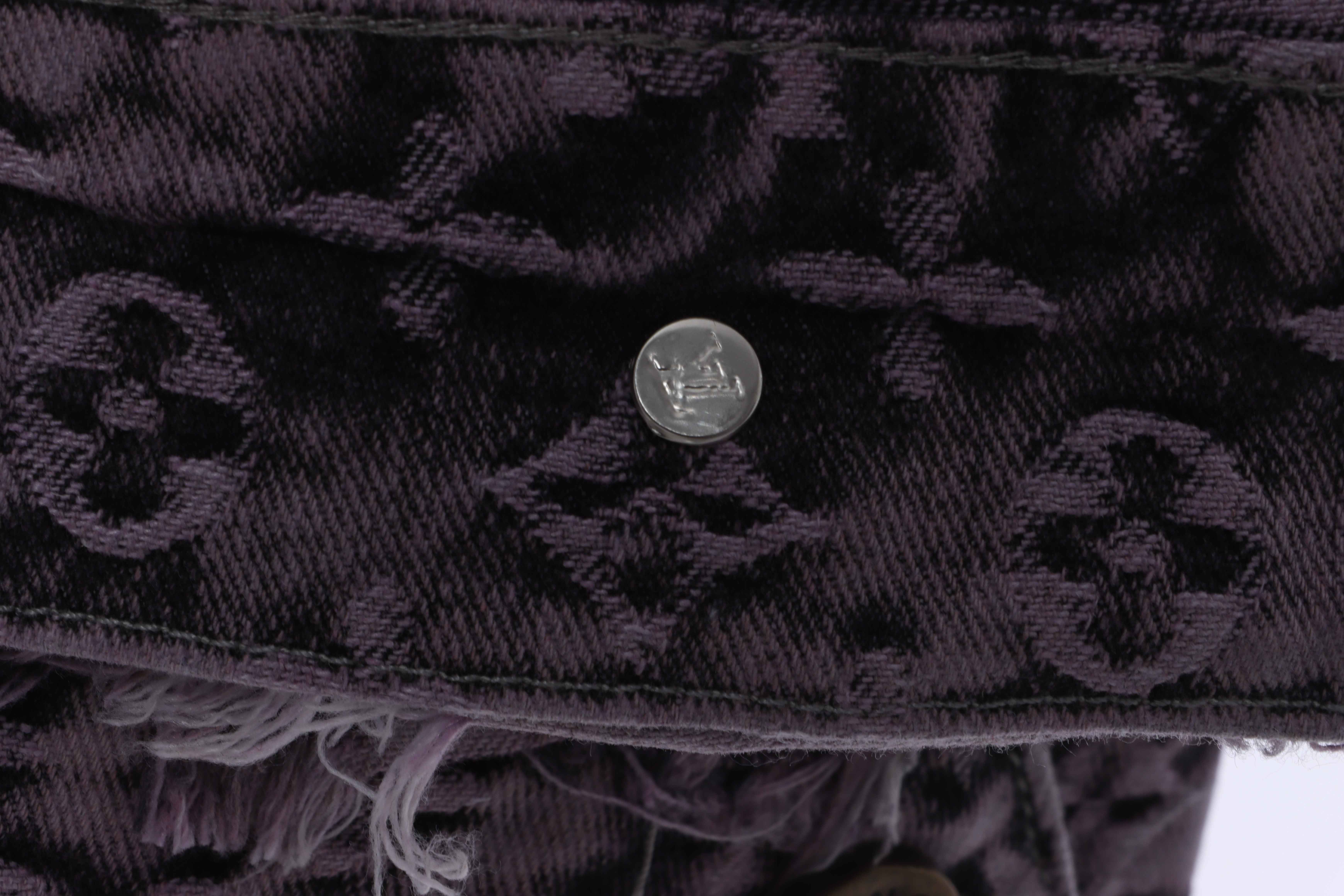 Louis Vuitton Distressed Jacquard Fringe Denim Jacket