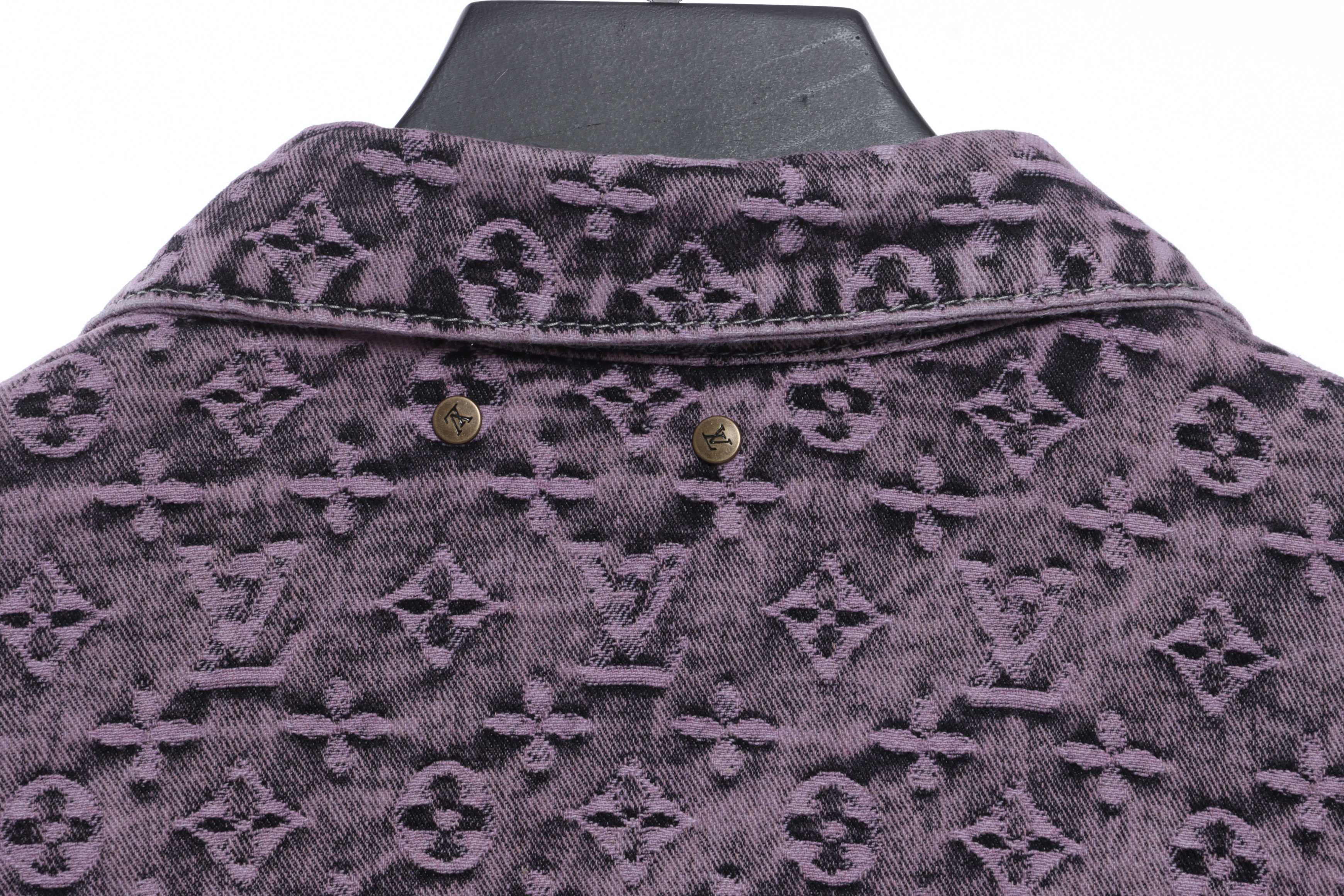Louis Vuitton Distressed Jacquard Fringe Denim Jacket