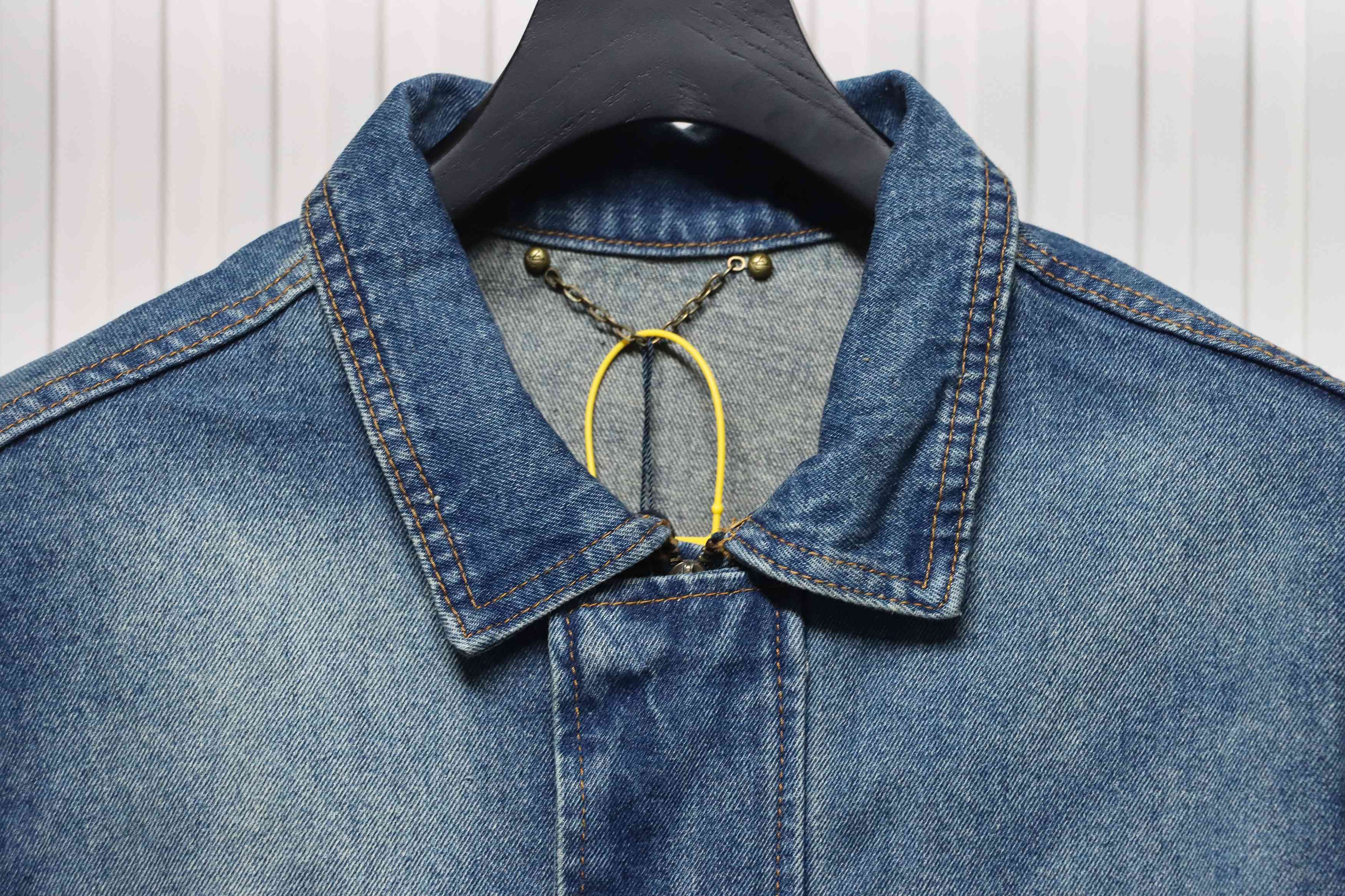 Louis Vuitton Embossed Denim Jacket Blue