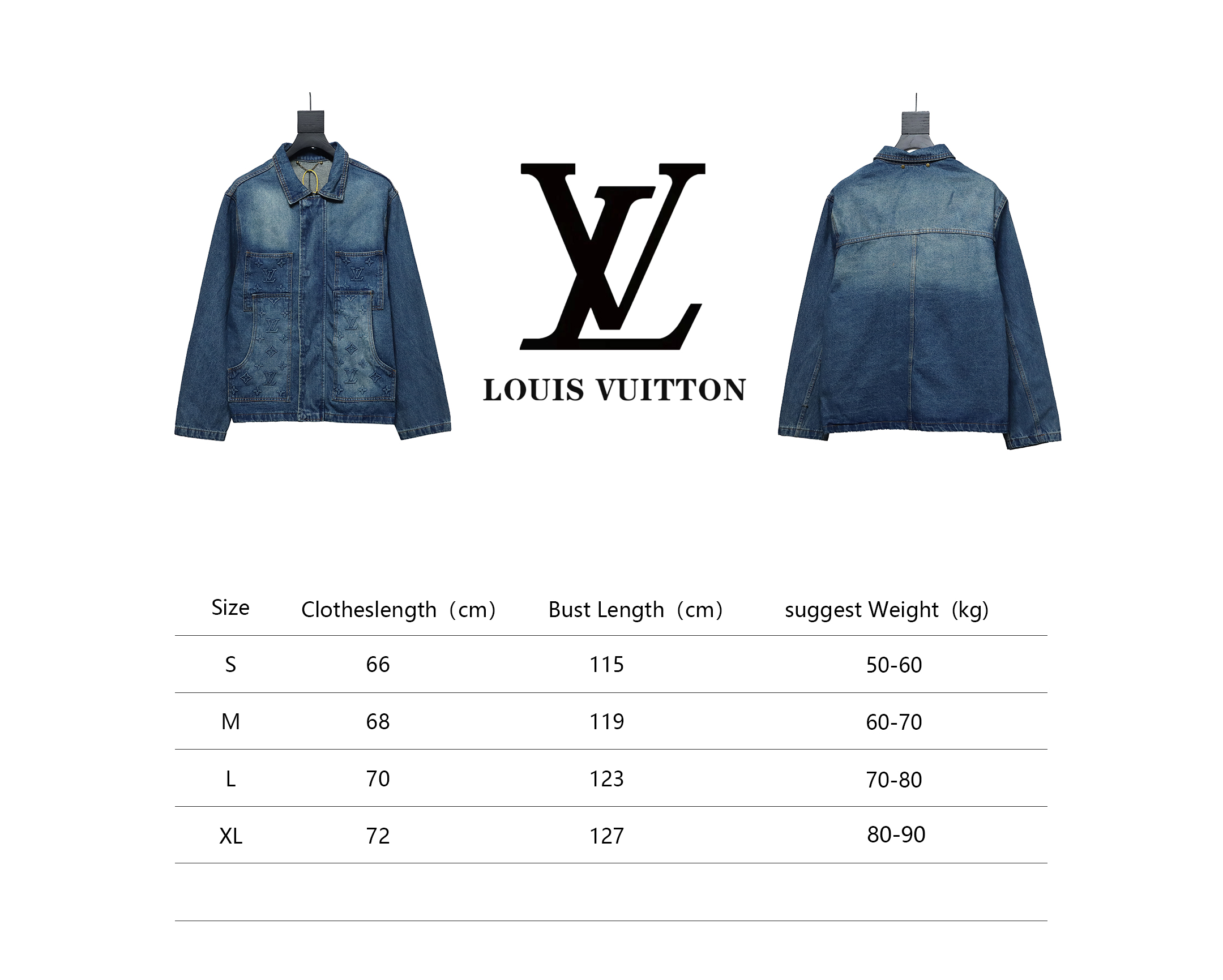 Louis Vuitton Embossed Denim Jacket Blue