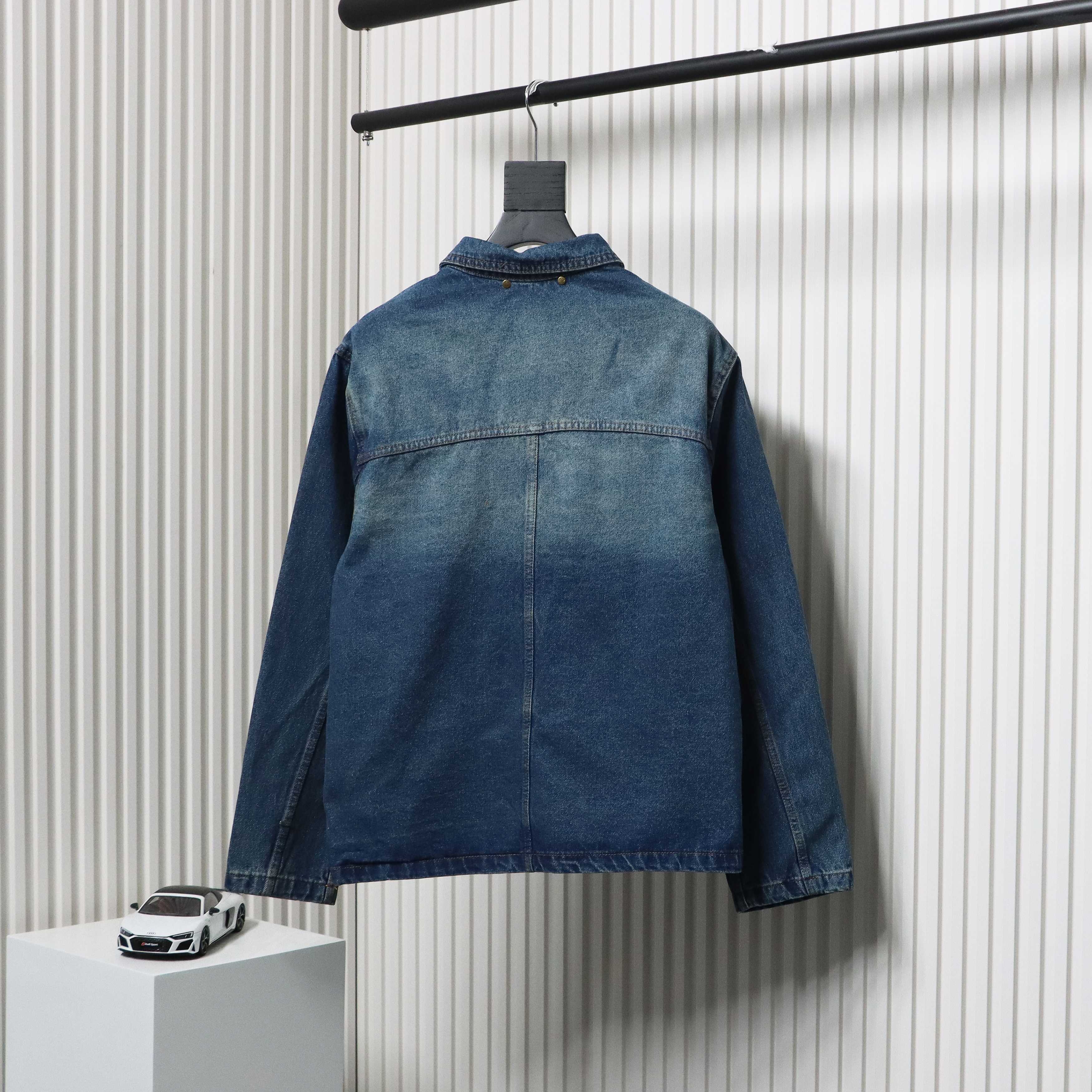 Louis Vuitton Embossed Denim Jacket Blue