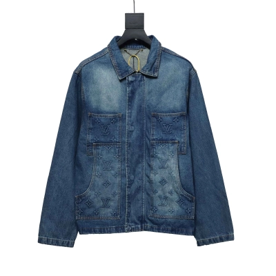 Louis Vuitton Embossed Denim Jacket Blue 01