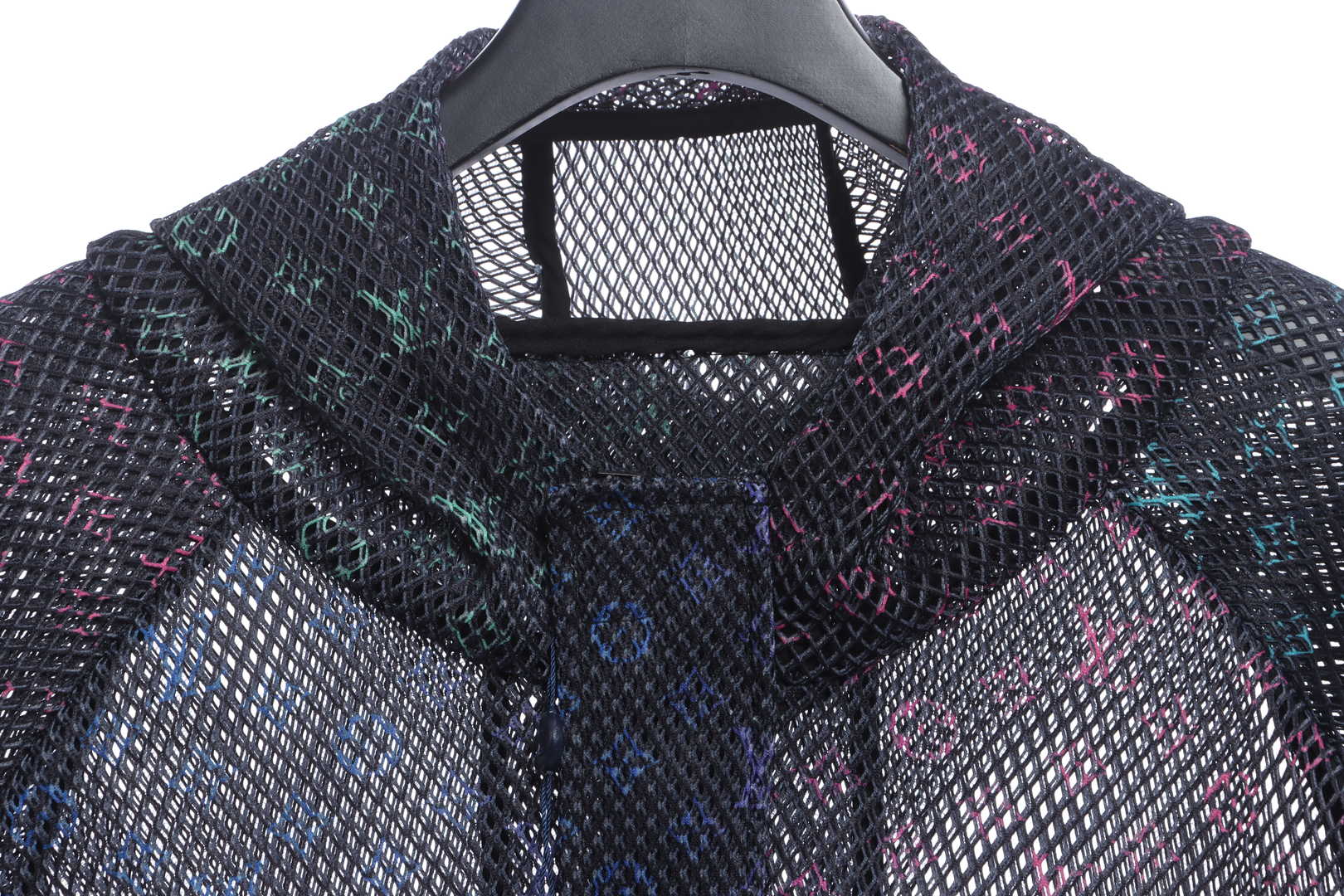 Louis Vuitton Gradient Old Flower Mesh Hooded Jacket Black