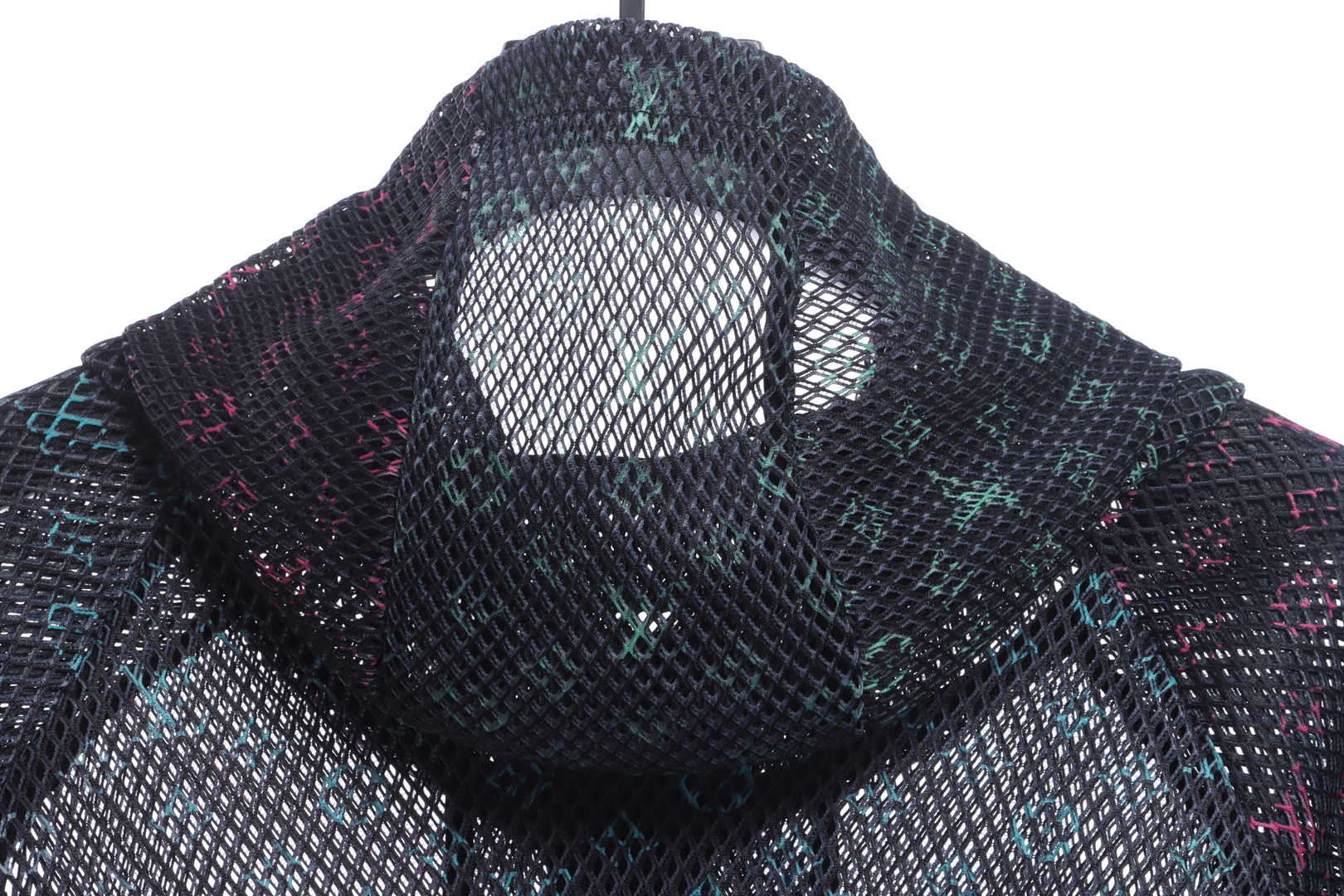 Louis Vuitton Gradient Old Flower Mesh Hooded Jacket Black