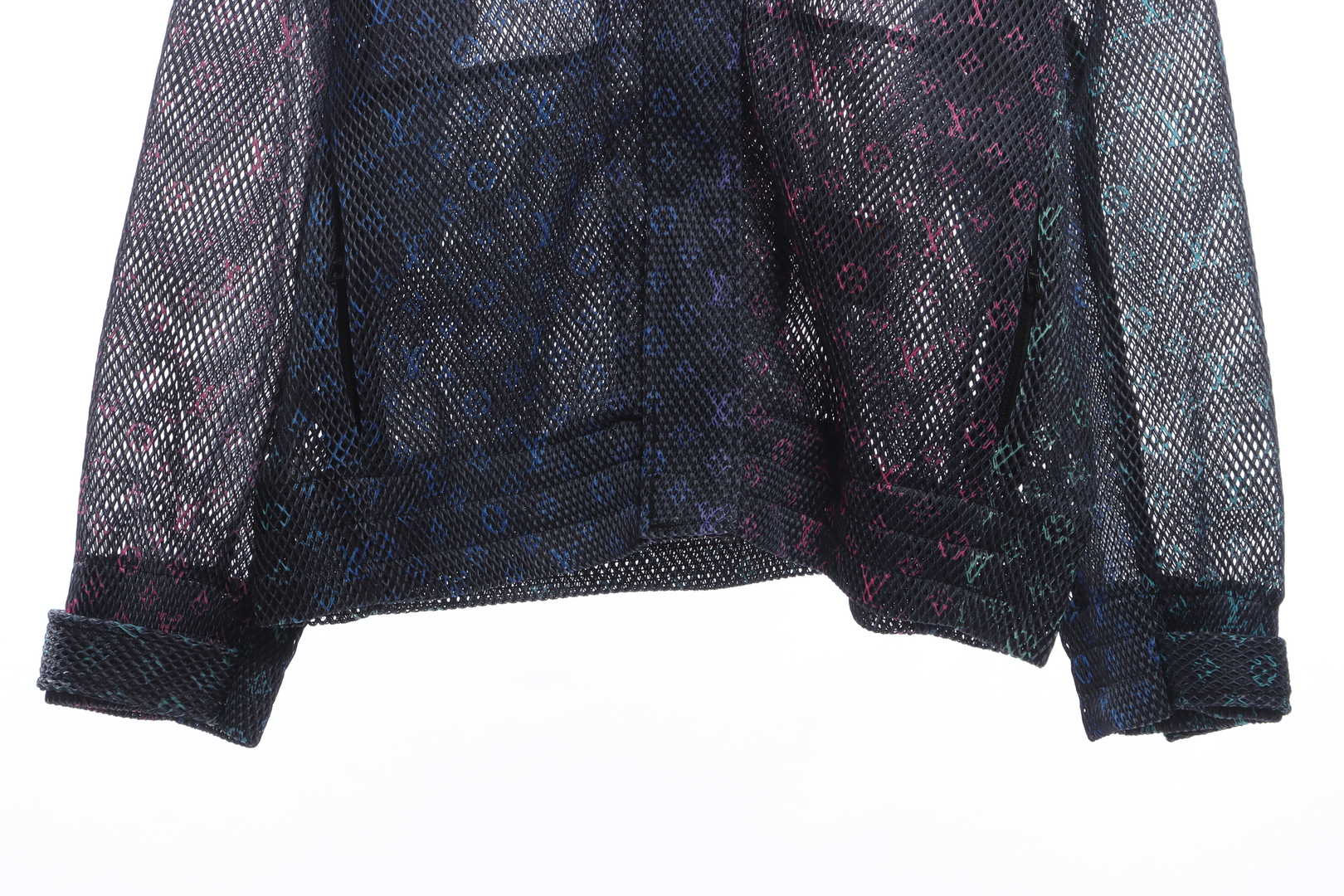 Louis Vuitton Gradient Old Flower Mesh Hooded Jacket Black