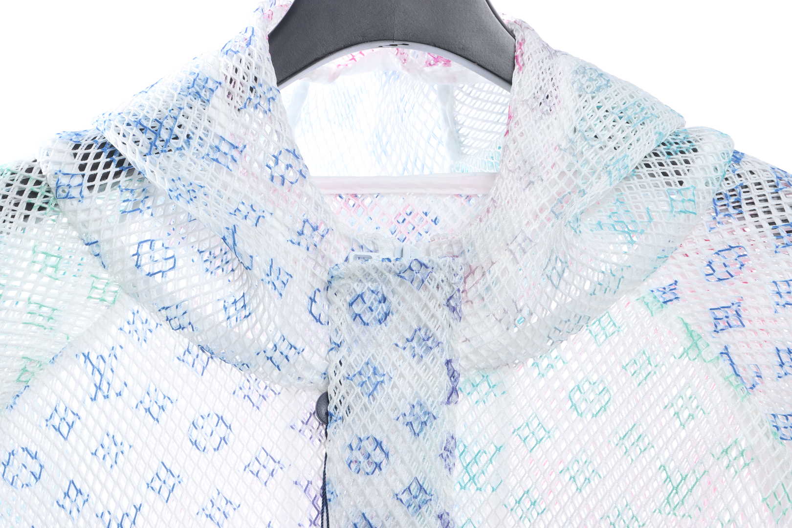 Louis Vuitton Gradient Old Flower Mesh Hooded Jacket White