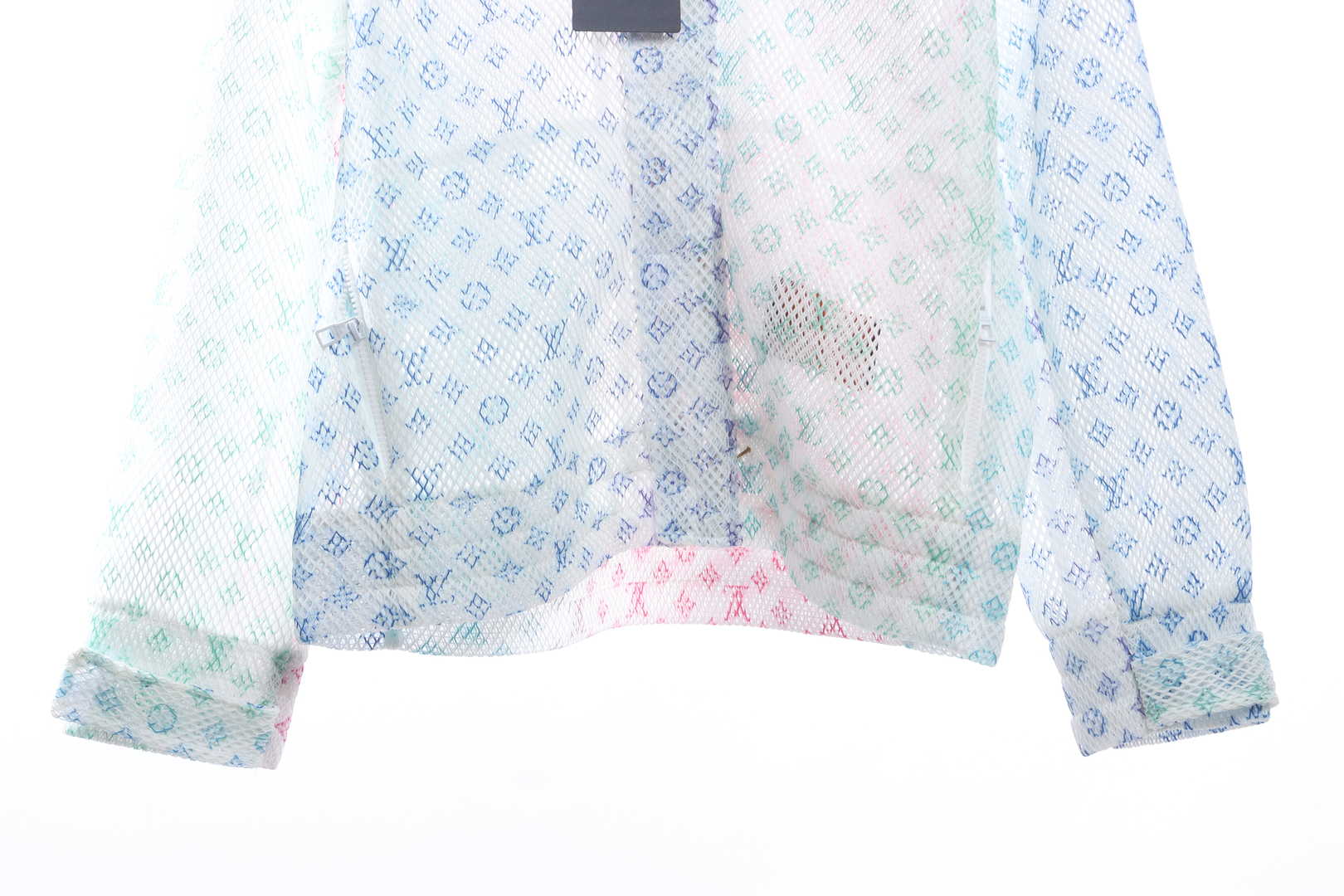 Louis Vuitton Gradient Old Flower Mesh Hooded Jacket White