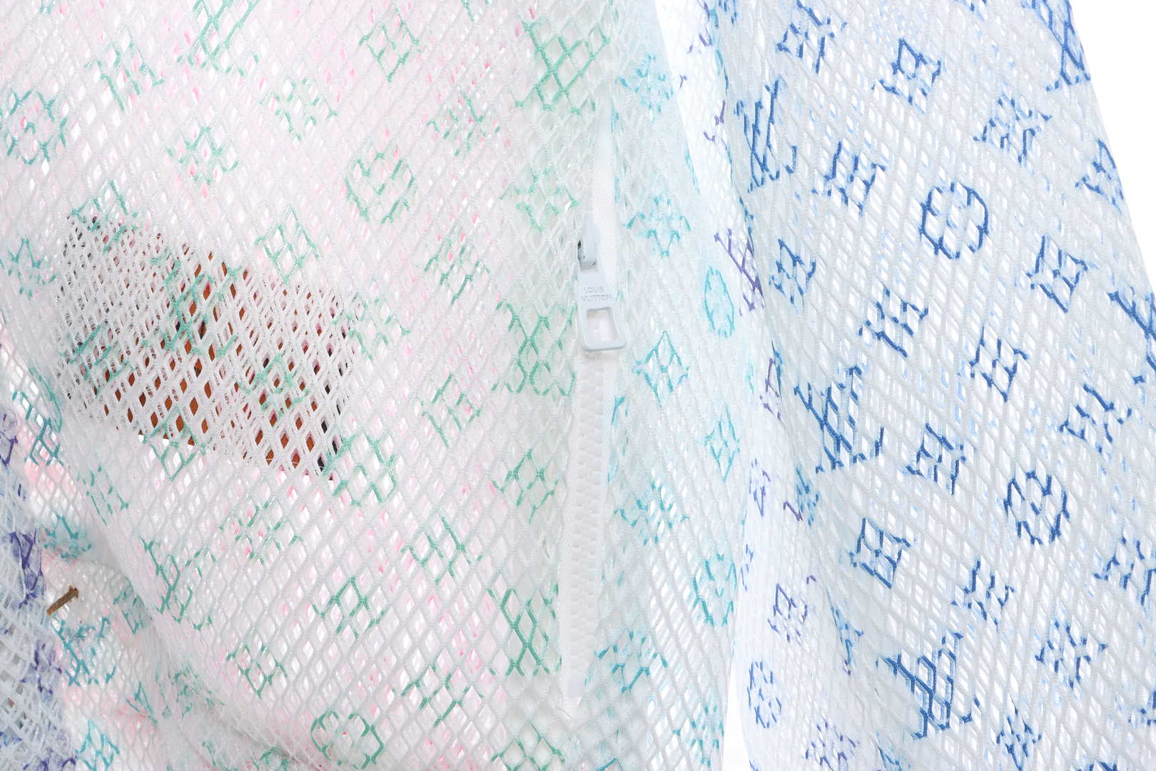 Louis Vuitton Gradient Old Flower Mesh Hooded Jacket White