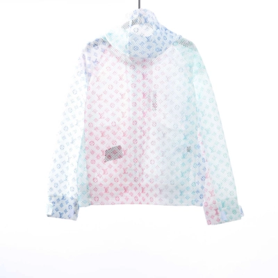 Louis Vuitton Gradient Old Flower Mesh Hooded Jacket White 02