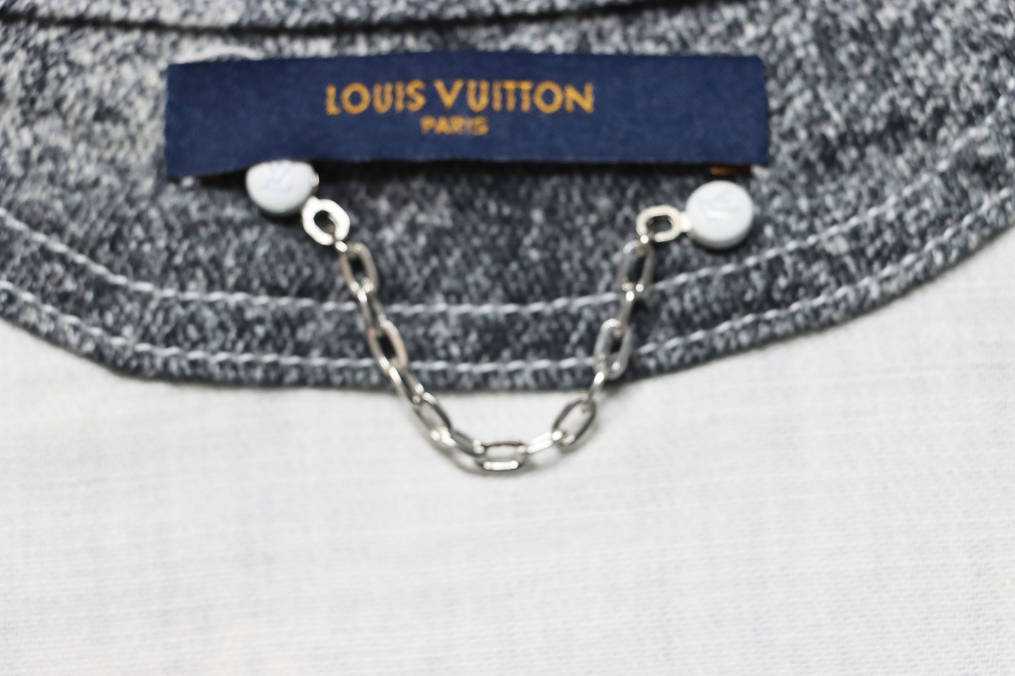 Louis Vuitton Gradient Starry Gray Denim Jacket Black And White