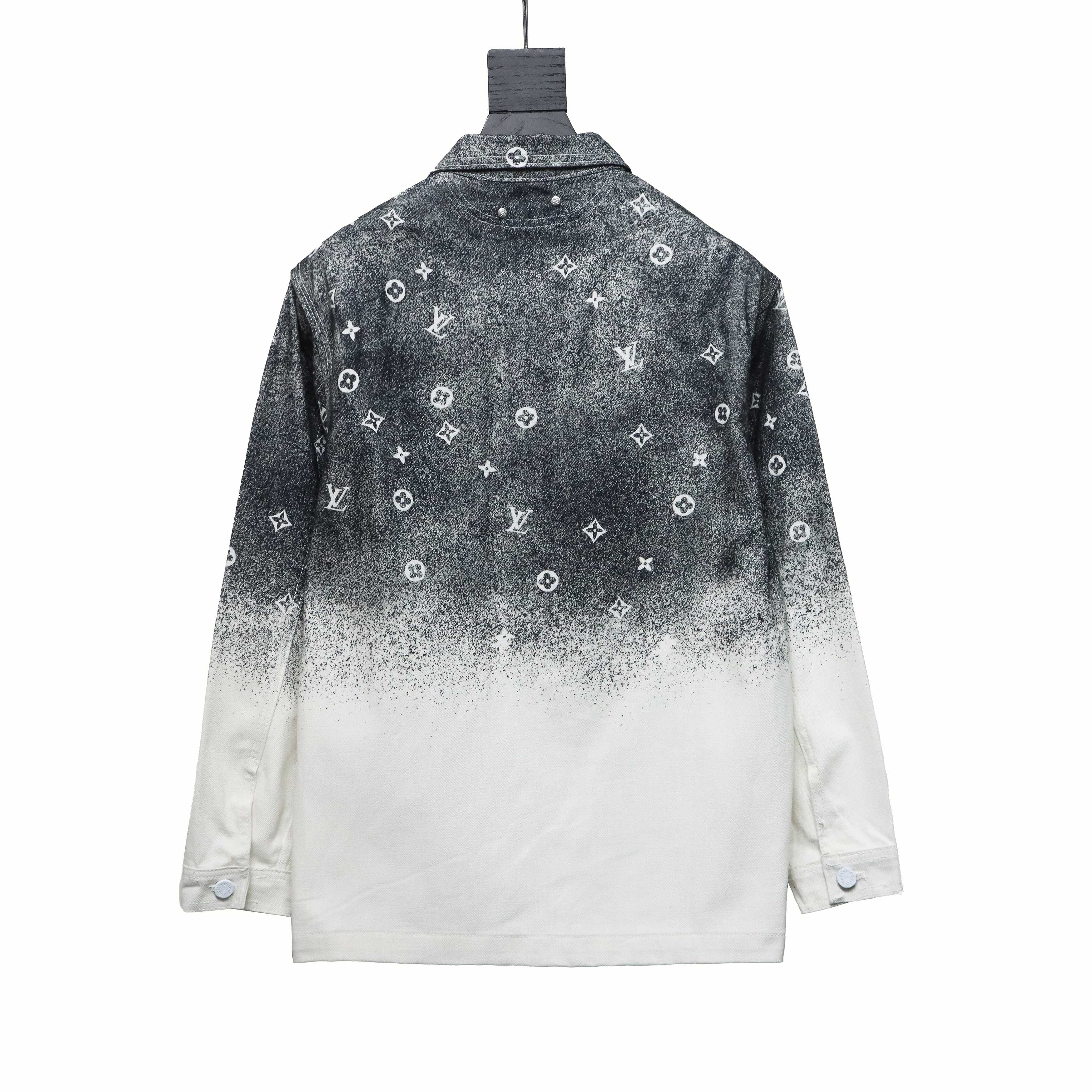 Louis Vuitton Gradient Starry Gray Denim Jacket Black And White
