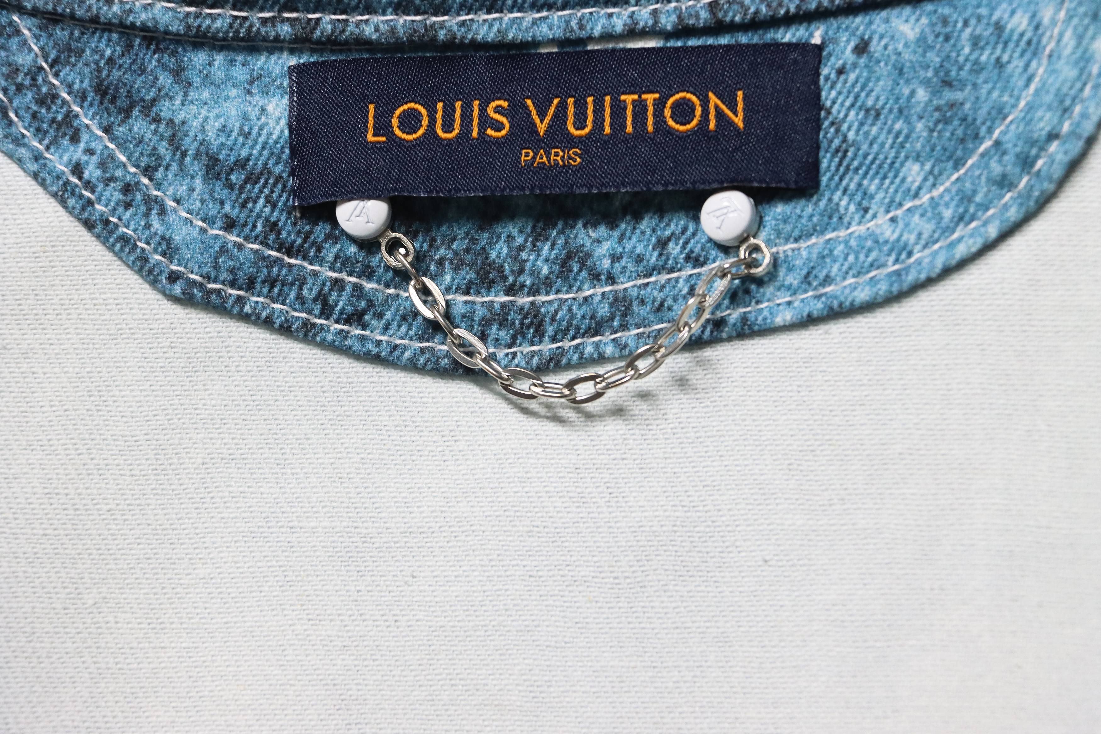Louis Vuitton Gradient Starry Gray Denim Jacket Blue And White