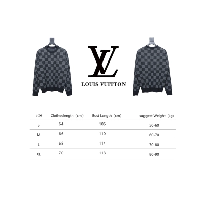 Louis Vuitton Grey Plaid Pullover Sweater 02