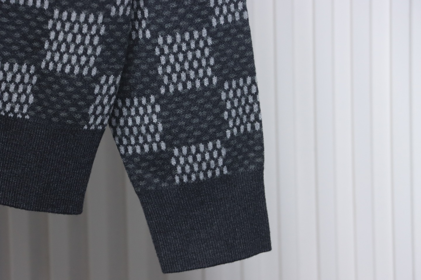Louis Vuitton Grey Plaid Pullover Sweater