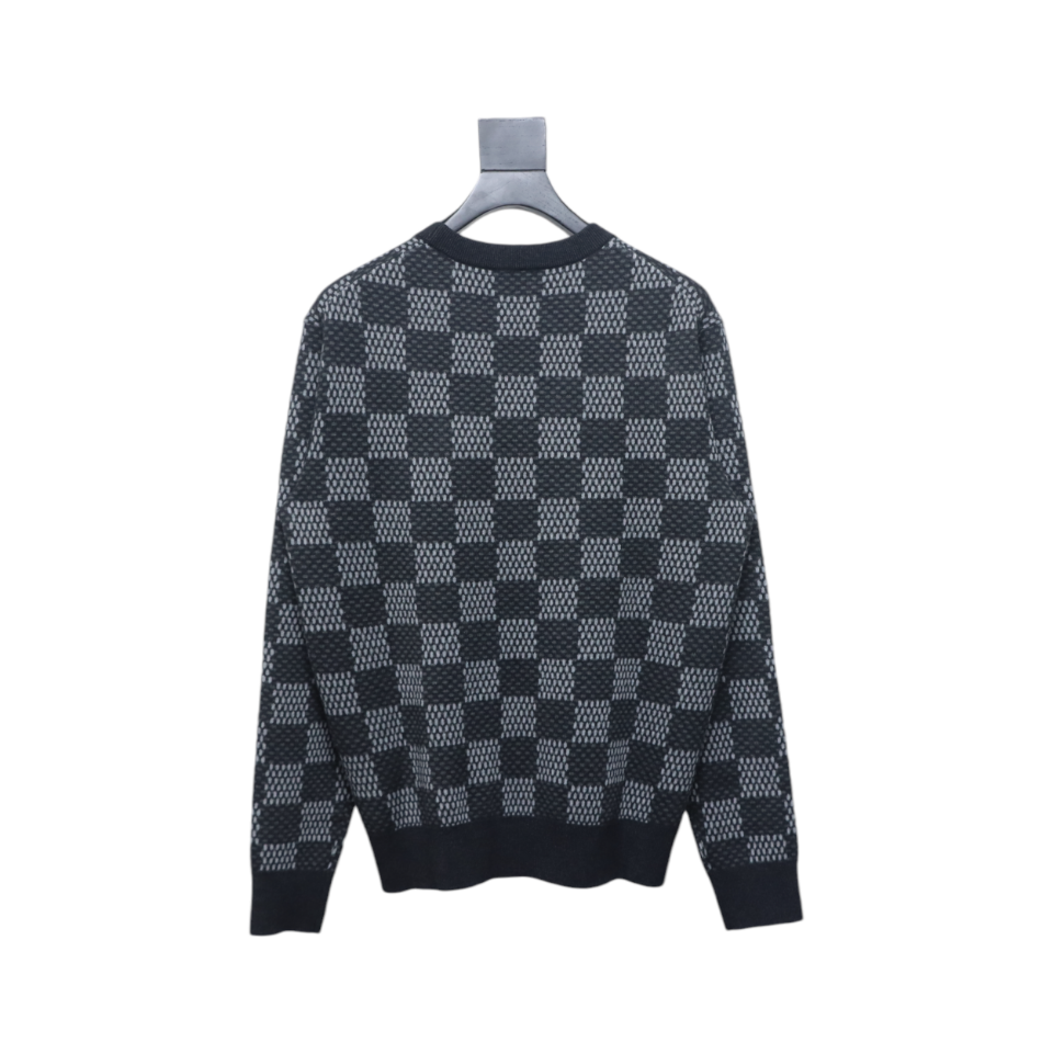 Louis Vuitton Grey Plaid Pullover Sweater
