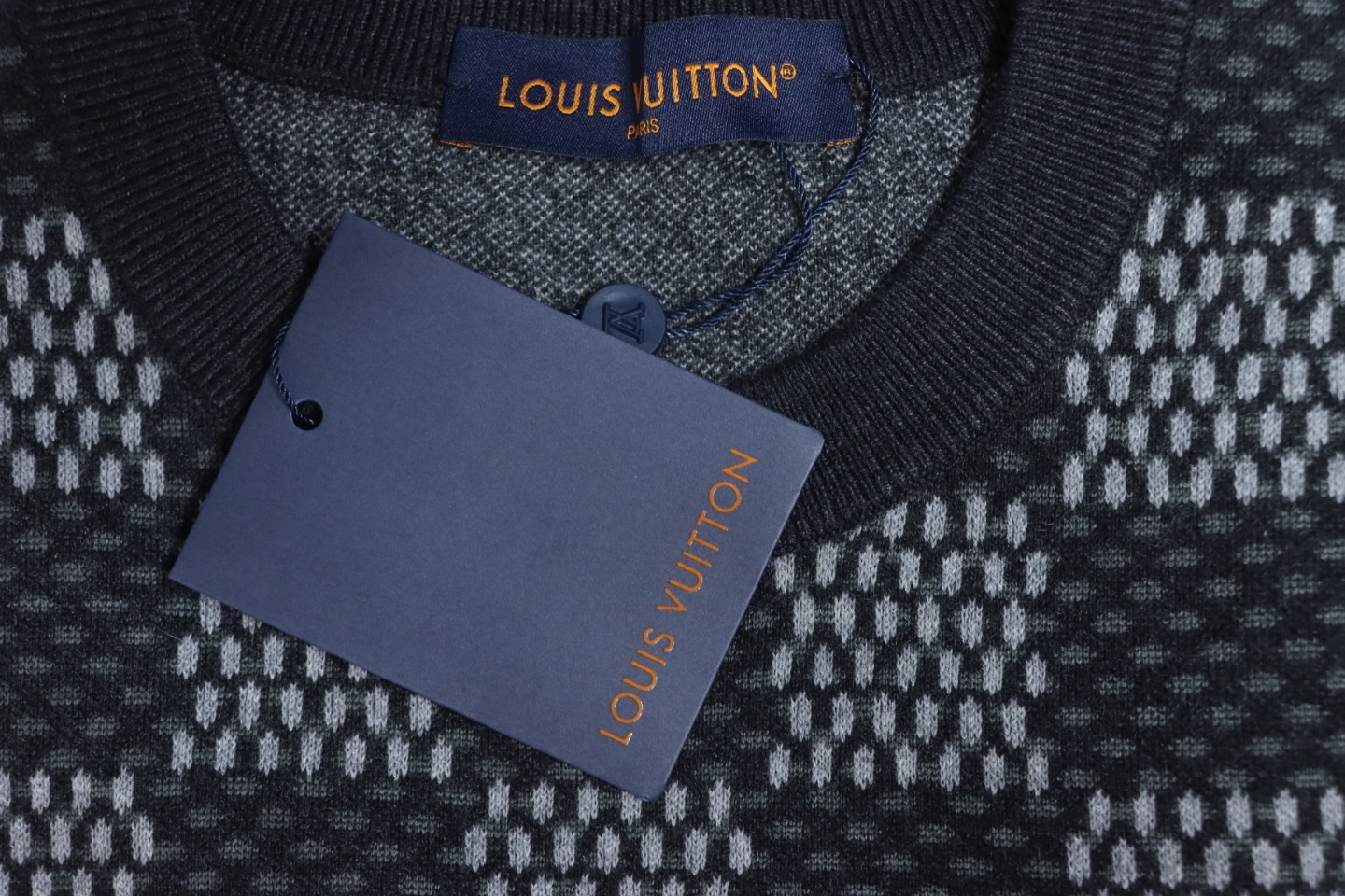 Louis Vuitton Grey Plaid Pullover Sweater