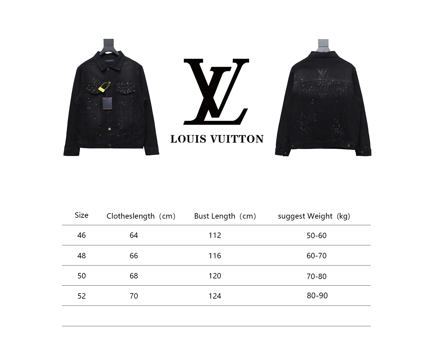 Louis Vuitton Gypsophila Hot Diamond Embroidered Denim Jacket Black