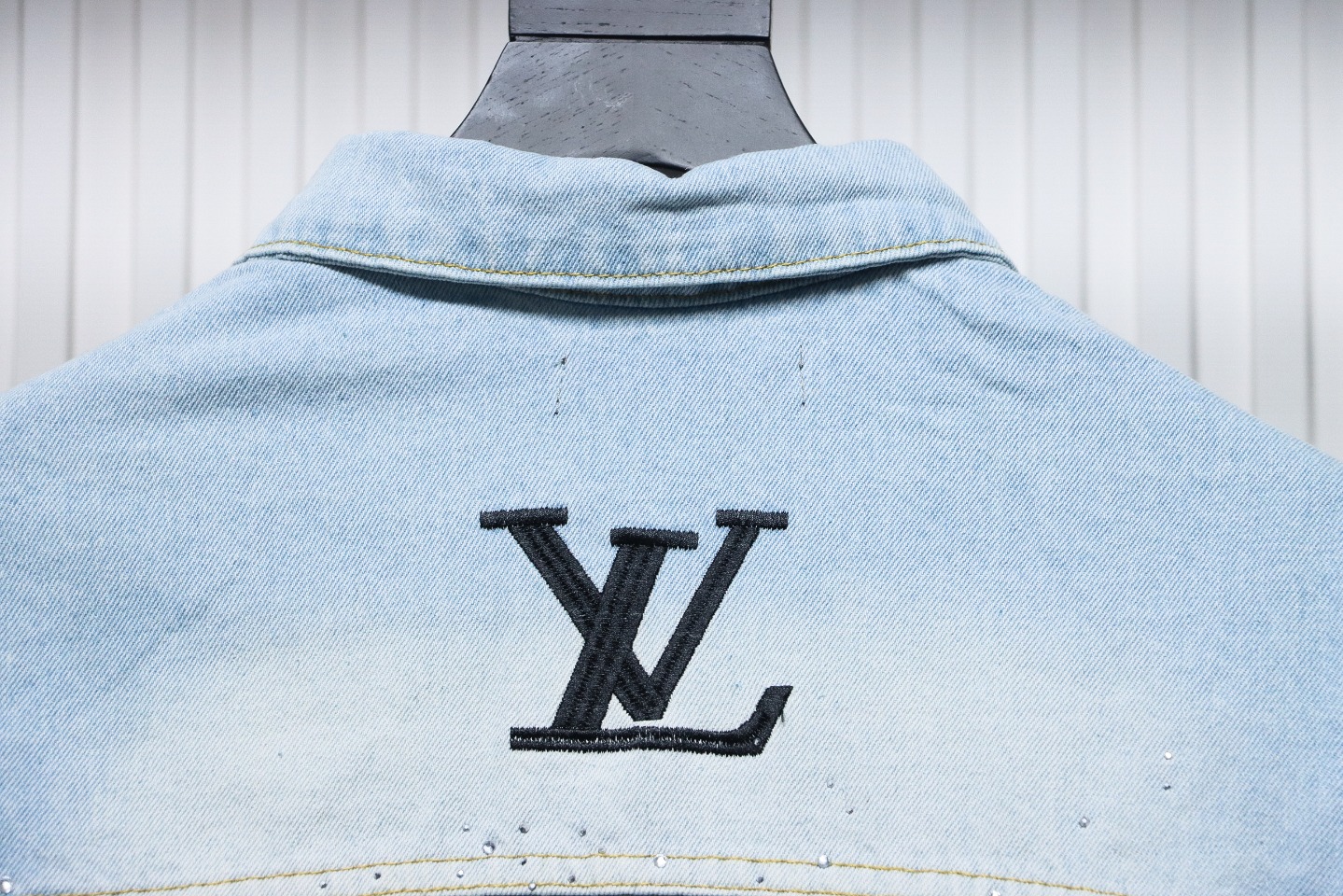Louis Vuitton Gypsophila Hot Diamond Embroidered Denim Jacket Blue