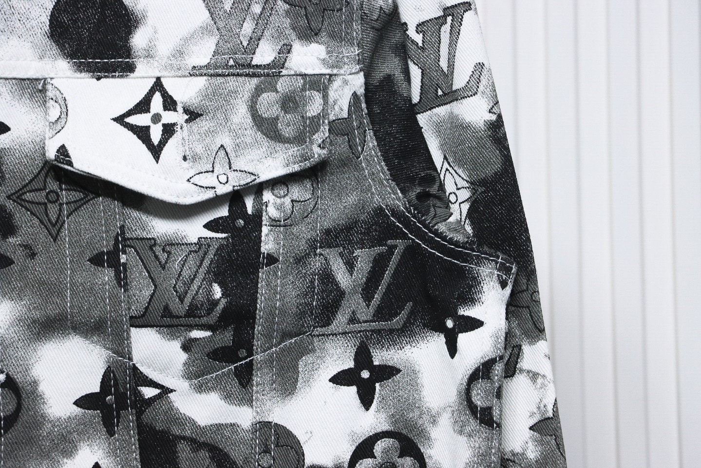 Louis Vuitton Ink Camouflage Monogram Print Denim Jacket