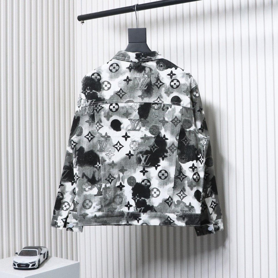 Louis Vuitton Ink Camouflage Monogram Print Denim Jacket