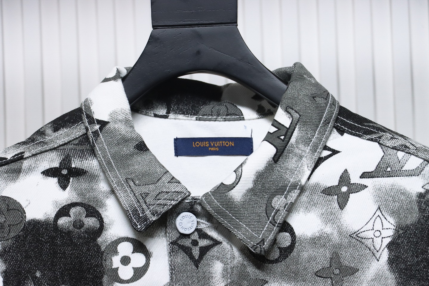 Louis Vuitton Ink Camouflage Monogram Print Denim Jacket