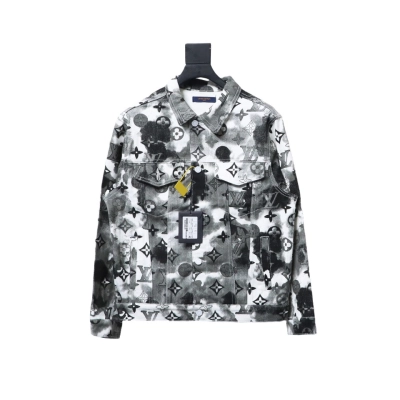 Louis Vuitton Ink Camouflage Monogram Print Denim Jacket 01