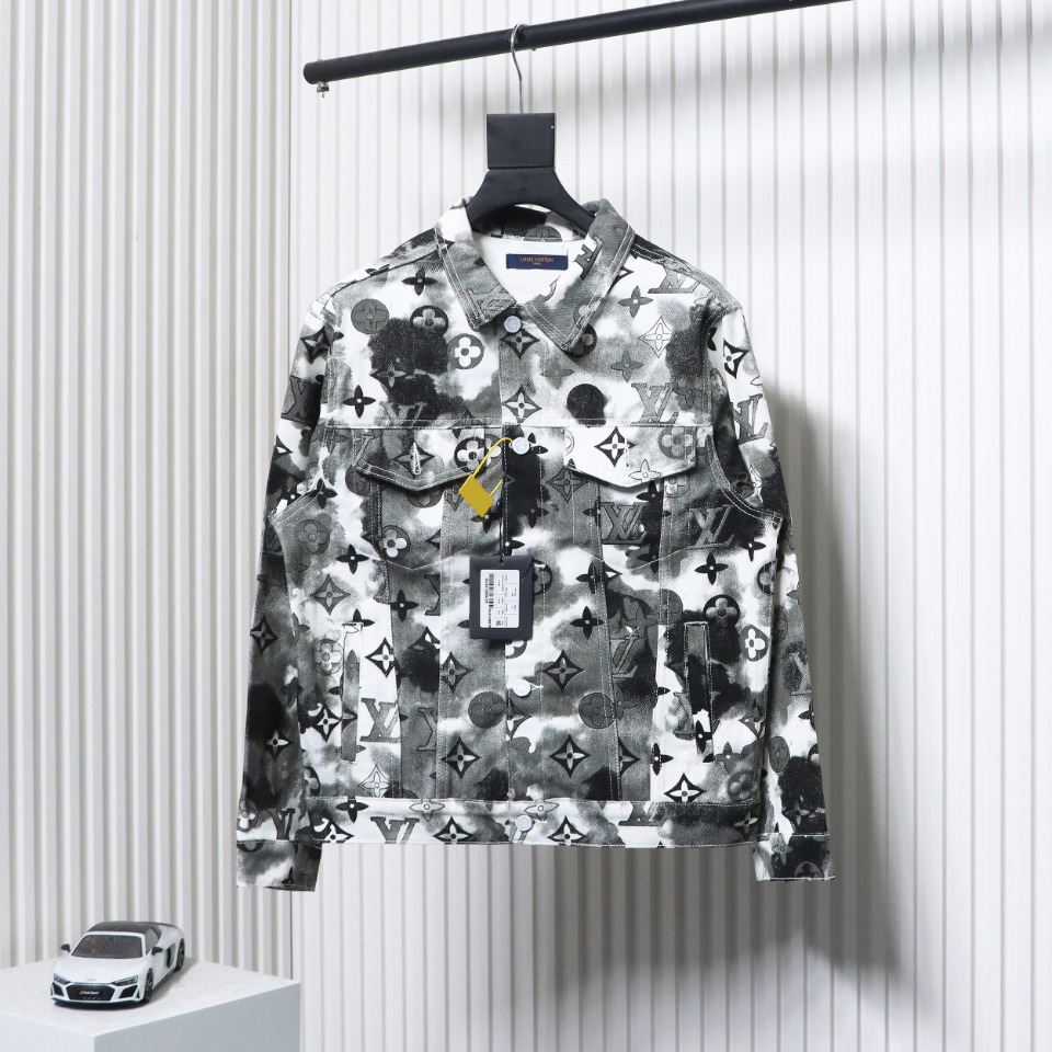 Louis Vuitton Ink Camouflage Monogram Print Denim Jacket