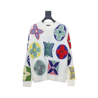 Louis Vuitton Jacquard Logo Knitted Crewneck Sweater 01