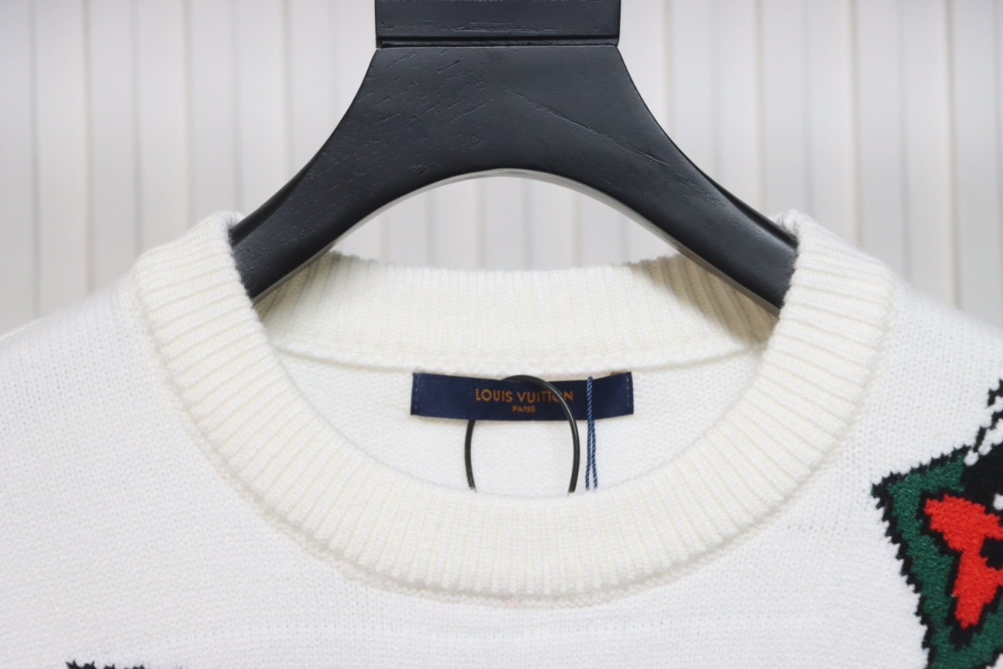 Louis Vuitton Kiddie Paper Plane Knitted Jacquard Round Neck Pullover Sweater