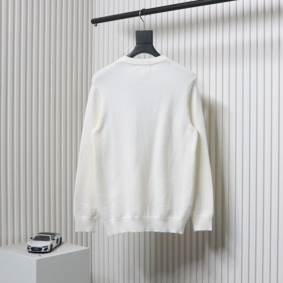 Louis Vuitton Kiddie Paper Plane Knitted Jacquard Round Neck Pullover Sweater