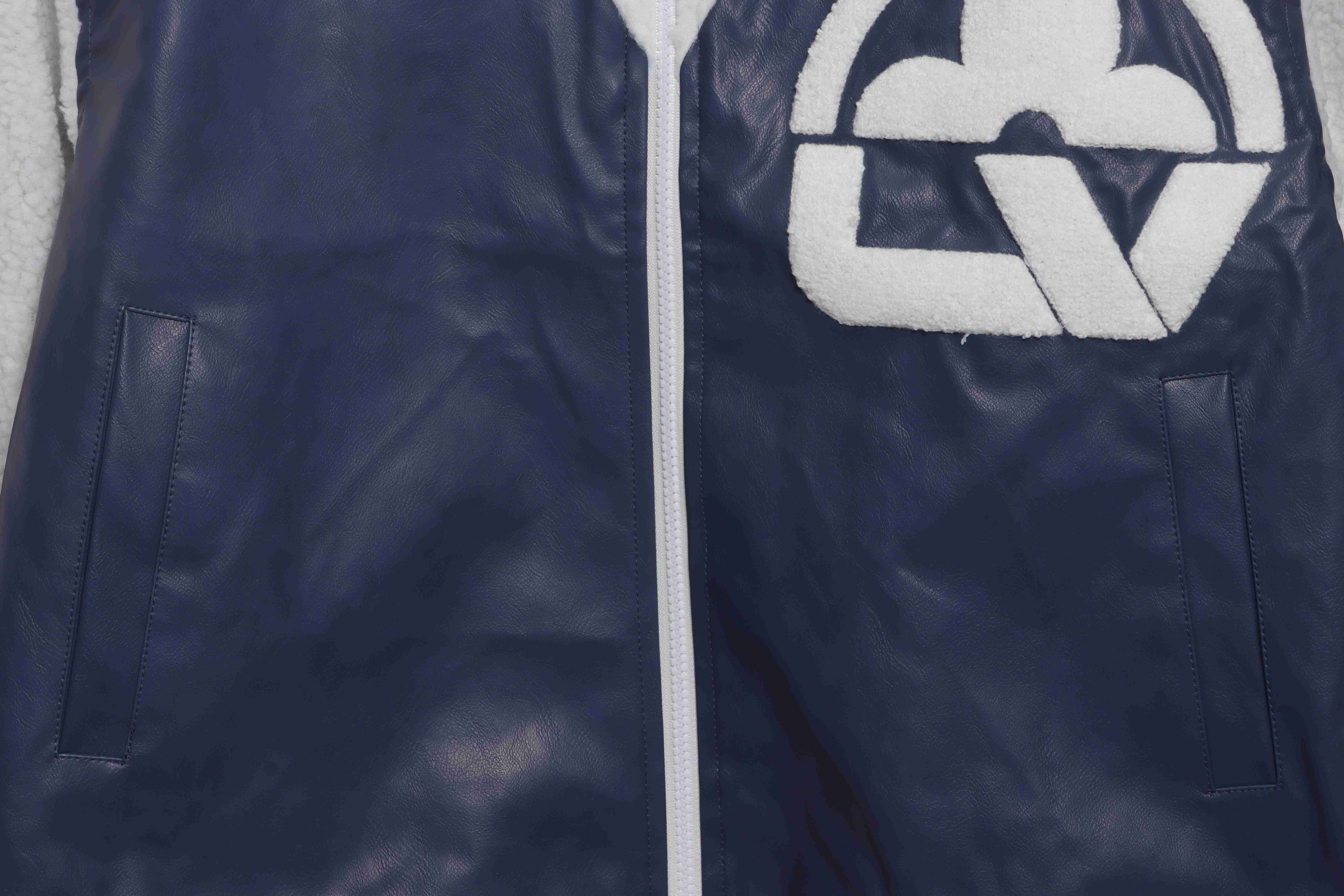 Louis Vuitton Logo Patch Sleeve Baseball Jacket