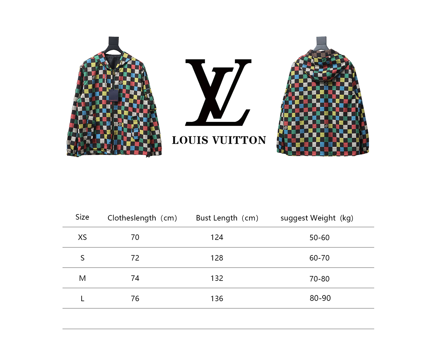 Louis Vuitton Monogram Checkerboard Hooded Windbreaker Jacket