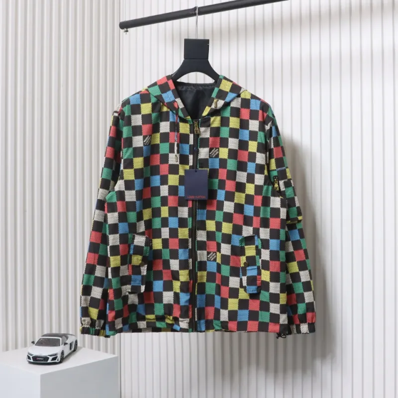Louis Vuitton Monogram Checkerboard Hooded Windbreaker Jacket