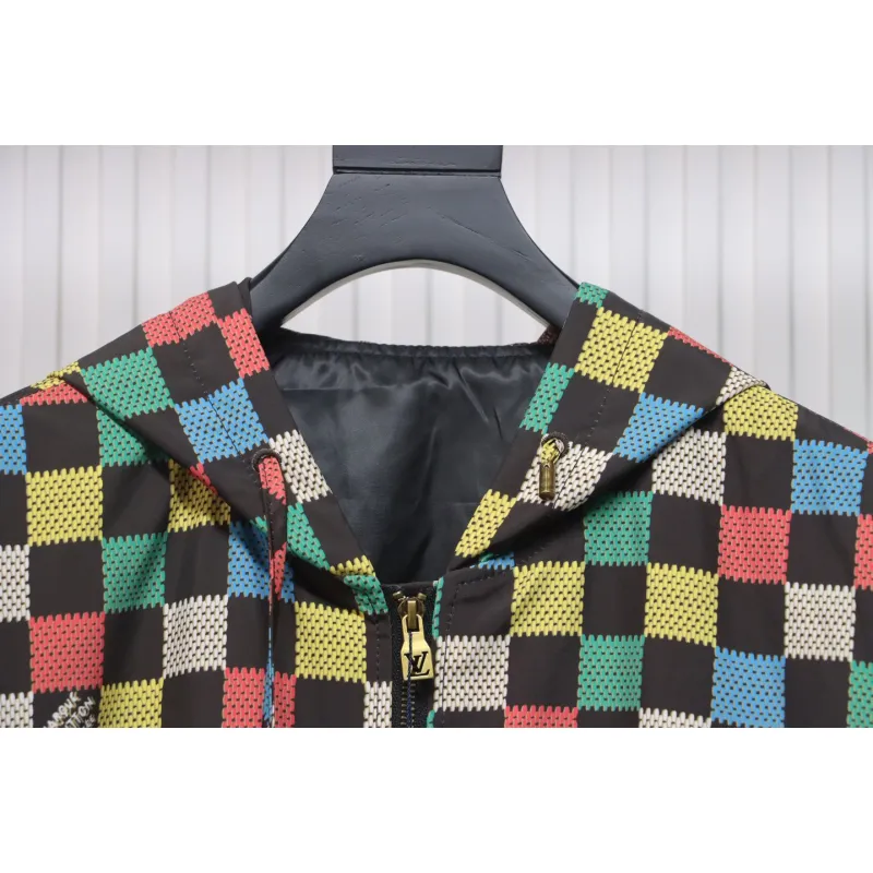 Louis Vuitton Monogram Checkerboard Hooded Windbreaker Jacket