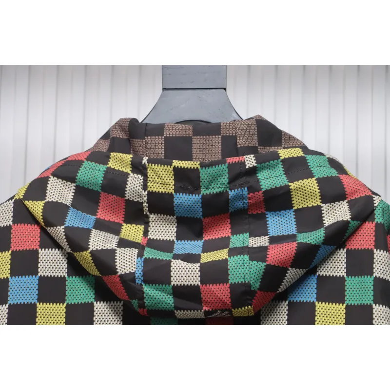 Louis Vuitton Monogram Checkerboard Hooded Windbreaker Jacket