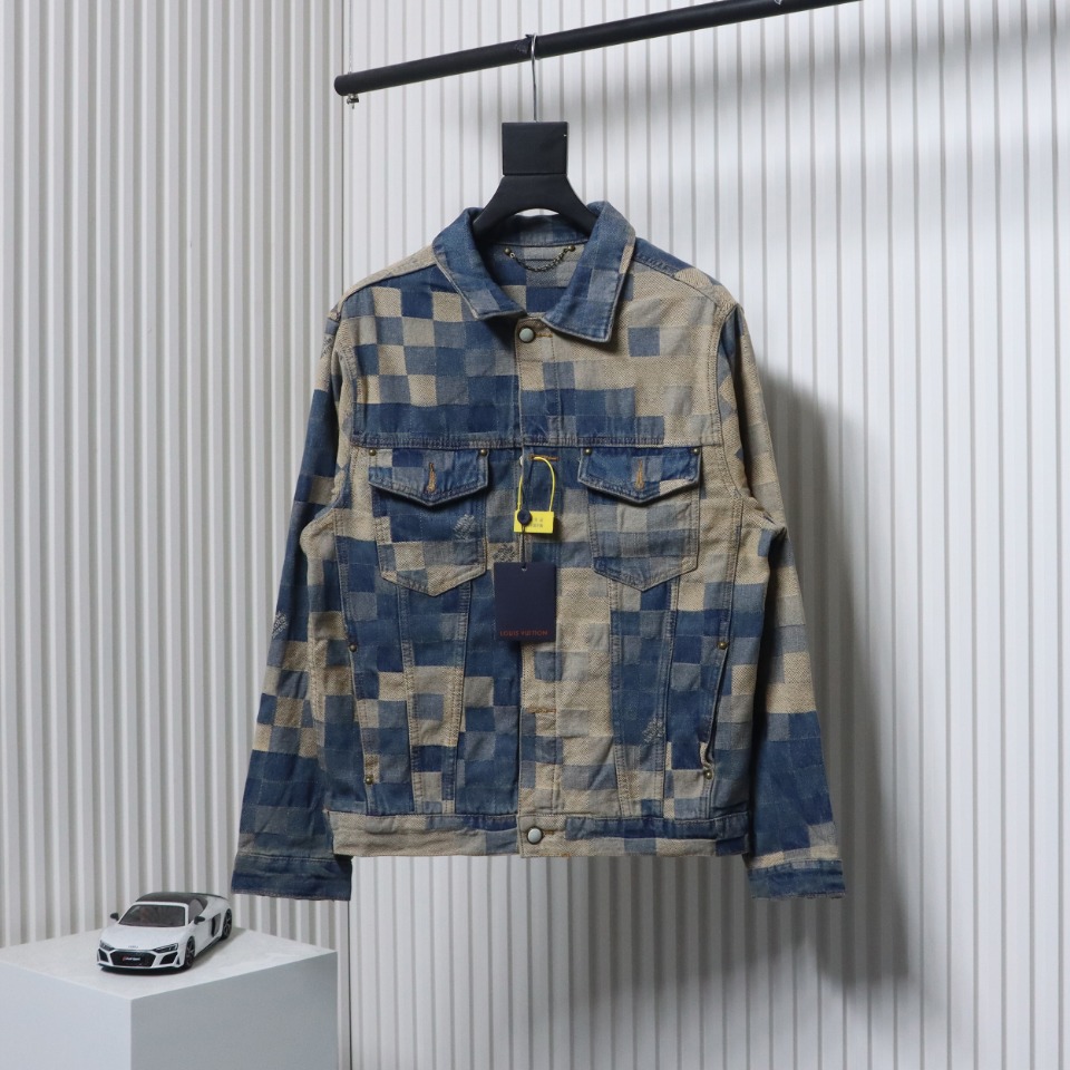 Louis Vuitton Pixel Checkerboard Denim Jacket