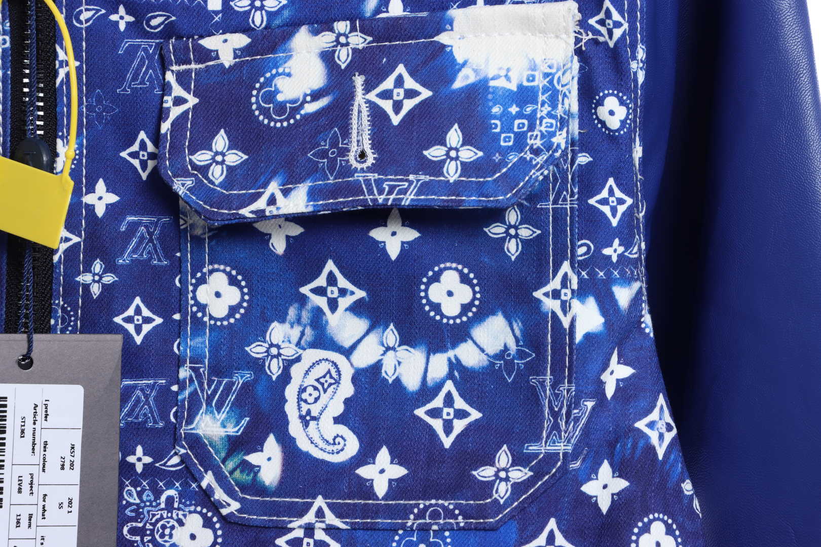 Louis Vuitton Scarf Print Leather And Denim Jacket
