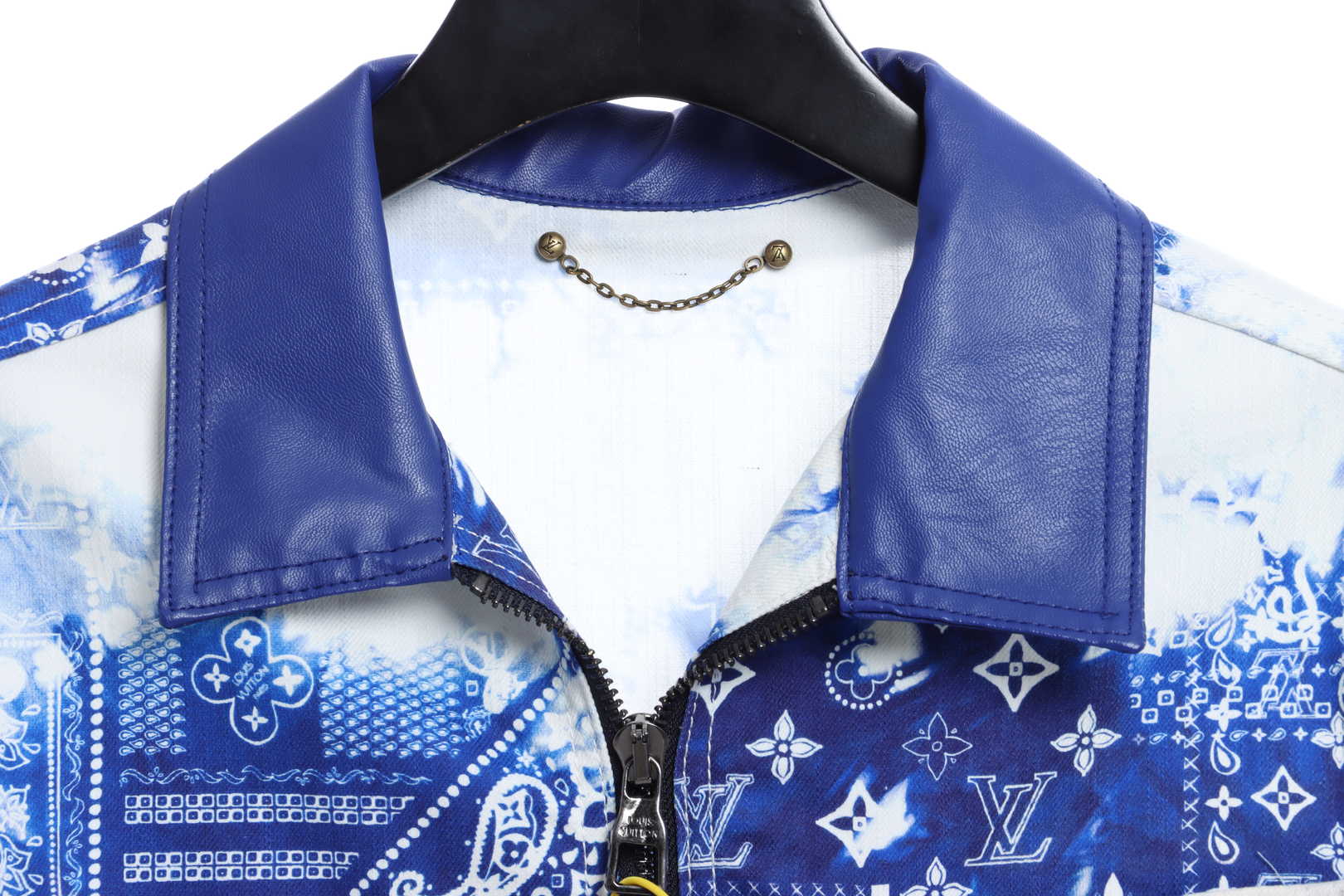 Louis Vuitton Scarf Print Leather And Denim Jacket