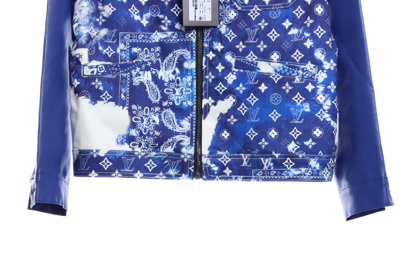 Louis Vuitton Scarf Print Leather And Denim Jacket